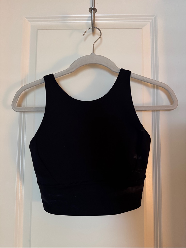 Lululemon Black Cropped Bra Top With Keyhole Back